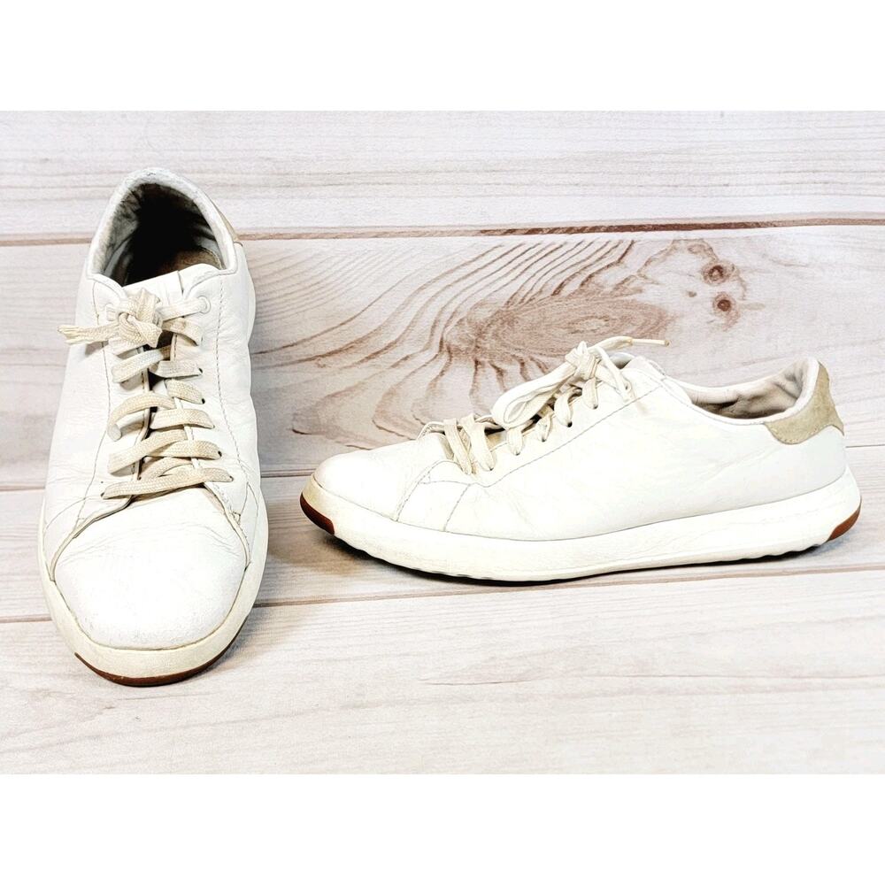 Cole Haan Mens GrandPro Tennis Sneakers White Leather C22574 Size 9